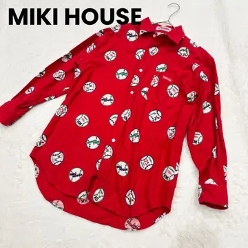 MIKI HOUSE MEN'S 플란넬 셔츠 플란넬 긴팔 올 패턴 공