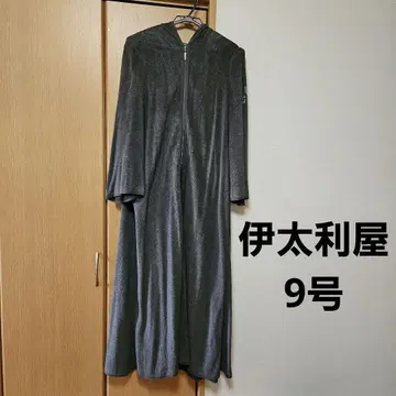 이타리야 후드 부착 그레이 롱 코트