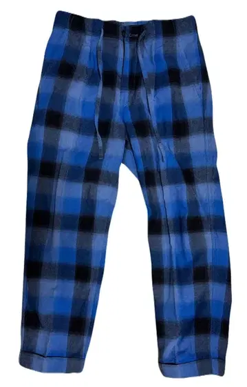 BEAMS/체크 루즈 테이퍼드 팬츠 S