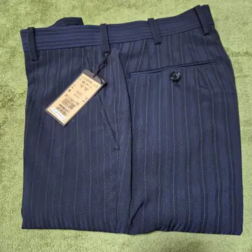 네이비 스트라이프 슬랙스