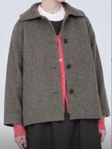 무인양품 재생 울 혼방 숏코트