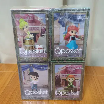Qposket 후크 선장, 피터 팬, 아리엘 등 4체 세트 미사용 새상품