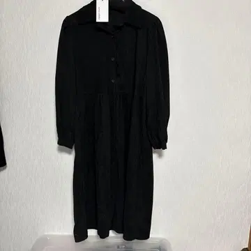 블랙 코듀로이 셔츠 원피스