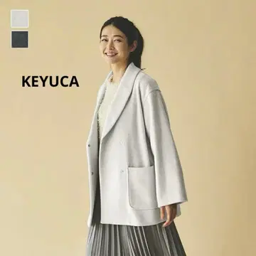 KEYUCA 에어리 울리쉬 숄 하프 코트