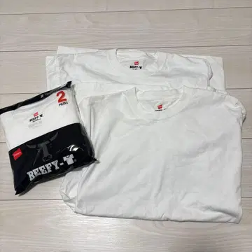 Hanes Beefy-T 화이트 티셔츠 4장 세트