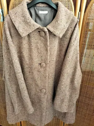 일본제 Genuine Collection 핑크 베이지 A라인 코트