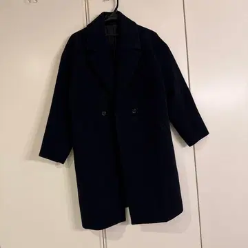 여성용 체스터 코트 네이비