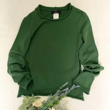 [ Y'S 와이즈 ] 프론트 포켓 니트 풀오버 그린 S~M