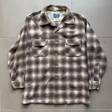 60s pendleton 옴브레 셔츠 브라운 XL 새상품급