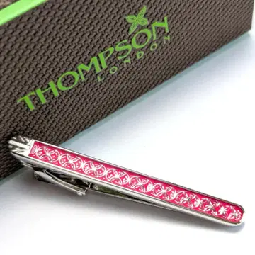 tst60 영국제 새상품 톰슨 넥타이핀 실버 x 핑크 에나멜