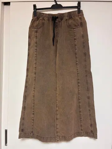 브라운 와이드 팬츠 전체 밴딩 끈 포함