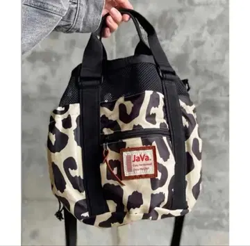 JAVA 자바 레오파드 무늬 2WAY 복조리 메쉬 백 숄더