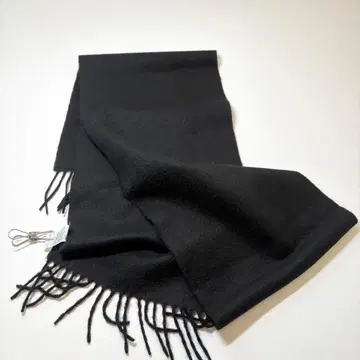 UNIQLO 캐시미어 100% 머플러 스톨 블랙 프린지