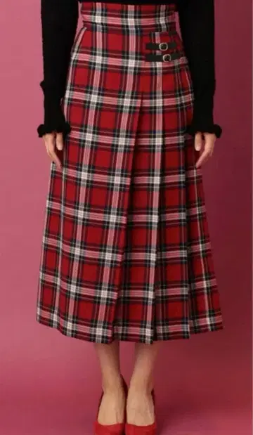 DEICY 체크 플리츠 스커트