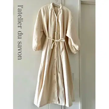 아틀리에 드 사봉 원피스 셔츠 원피스 코듀로이 아이보리