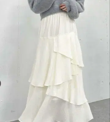 archives 매트 새틴 프릴 캉캉 스커트