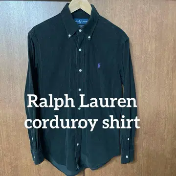 랄프 로렌 버튼 다운 코듀로이 셔츠 블랙 M