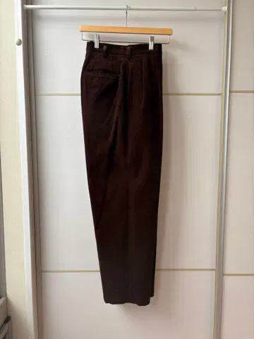 Y's 브라운 코듀로이 턱 팬츠