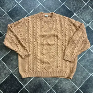 BEAUTY&YOUTH 케이블 니트 스웨터 베이지 워셔블