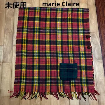 [ 미사용 ] marie Claire 체크 무늬 스톨 숄