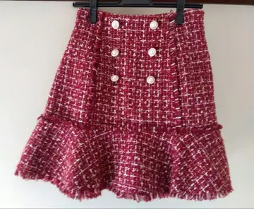 빨간색 스커트풍 큐롯 Size38