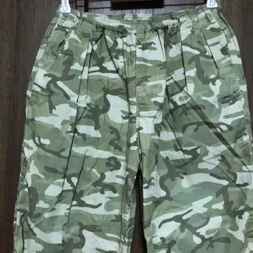 GOOFY CREATION 카모플라주 패턴 이지 팬츠 M 그린