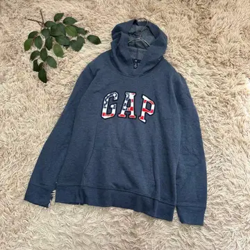 6660 갭 풀오버 후드티 [ L ] 네이비/속기모/로고 자수/미국 국기