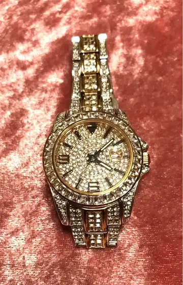 [ 구하기 어려움 ] 앙코키네 손목시계 다이아몬드풍 장식 골드 실버