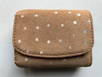 아인소프 도트 무늬 삼단 접이식 지갑