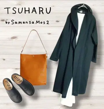 TSUHARU by samansa mos2* 울 혼방 드레이프 가운 코트