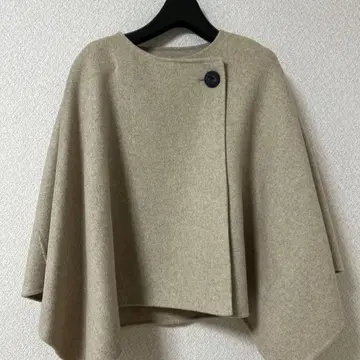 K_daba 베이지 판초 케이프 코트