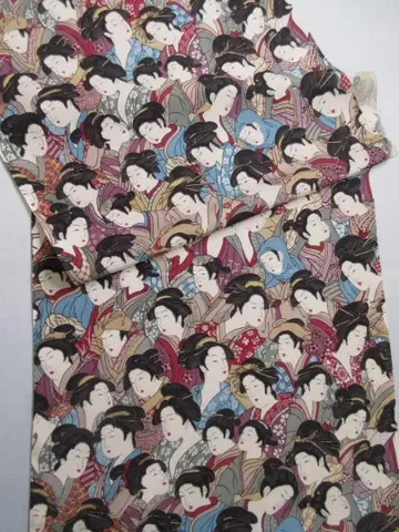 오카시게 긴세이 깃털 안감 겉옷 도중착 긴 코트용 백미인 패턴 38709