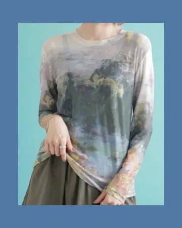 수채화풍 페인트 파워넷 티셔츠 ML