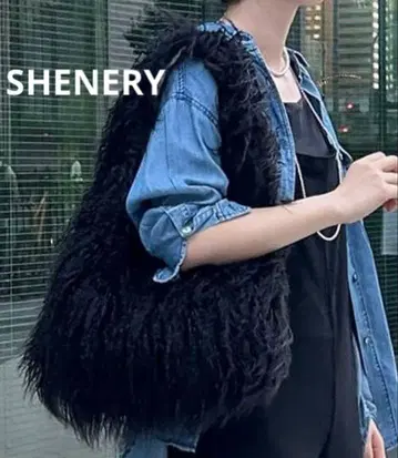 새상품급 SHENERY 시너리 퍼 백 블랙