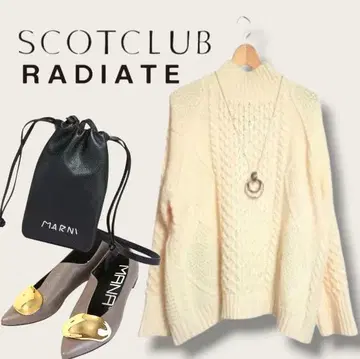 스콧 클럽*RADIATE/라디에이트*백 슬릿 케이블 니트