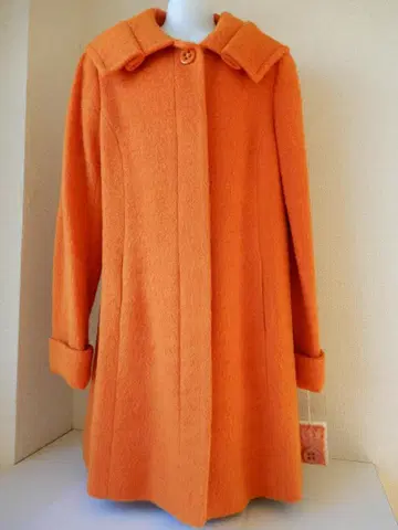 미사용 디어주 후드 부착 울 혼방 코트 M 사이즈 오렌지