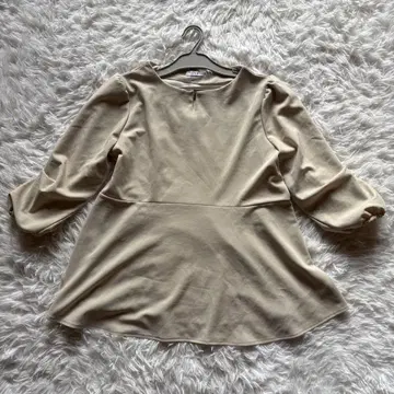 a.v.v 여성용 7부 소매 블라우스 M 아이보리 플레어 이토킨