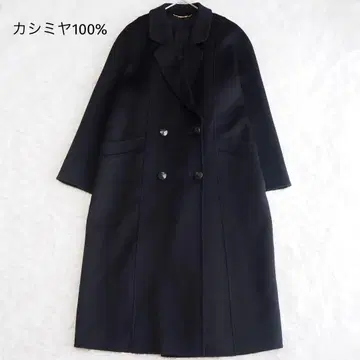 캐시미어 100% 롱 코트 더블 브레스트 일본제 루즈핏 블랙