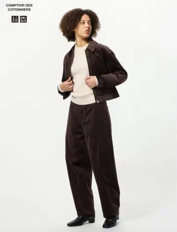 S 사이즈 코듀로이 커브 팬츠 다크 브라운 유니클로 브라운