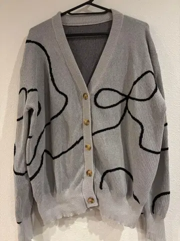 AMELY 썸머 자카드 니트 가디건 긴팔