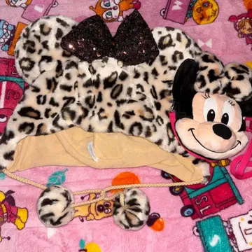 디즈니 레오파드 무늬 팬캡 숄더백