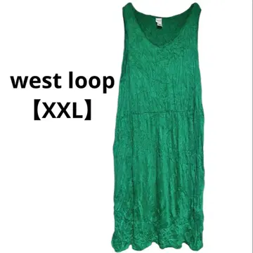1점만 west loop [ XXL ] 그린 슬리브리스 원피스 여름