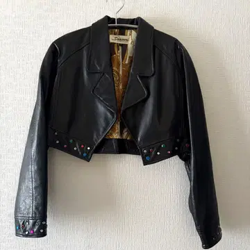 블랙 가죽 크롭 자켓 스터드 y2k 하라주쿠 스타일 여성 빈티지