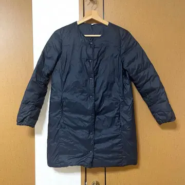 무인양품 포켓터블 다운 롱 코트 라이트 다운 S 네이비