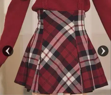 미셸 마카롱 플레어 체크 스커트