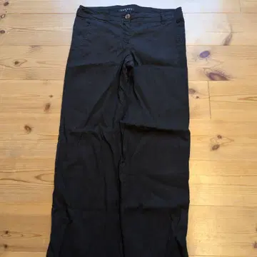 theory 린넨 블랙 스트레치 스트레이트 팬츠 M