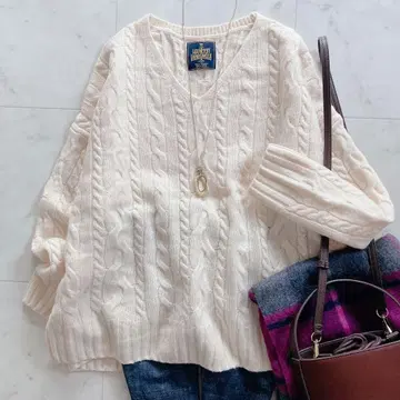 어반 리서치 도어스 해밀턴 울 케이블 짜임 아란 패턴 아이보리