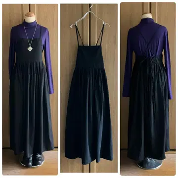 티티카카 TITICACA 오버롤 스커트 원피스 블랙