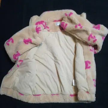 플리스 집업 자켓 베이지 핑크