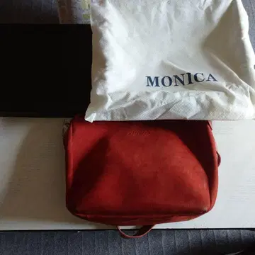 MONICA 오렌지 스웨이드 숄더백